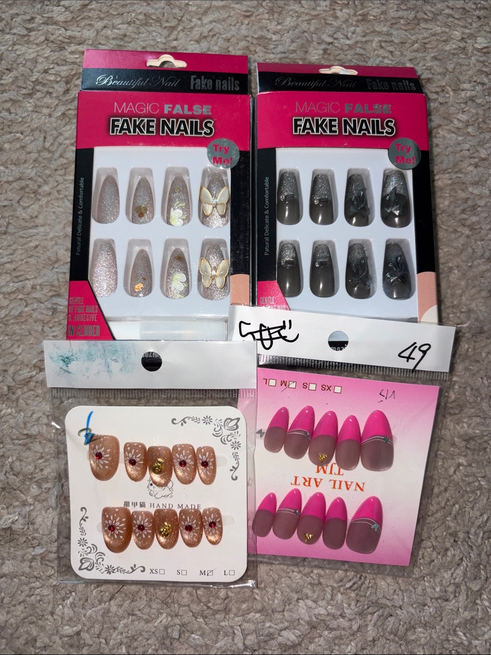 Assorted Press-On Nail Sets — size Medium